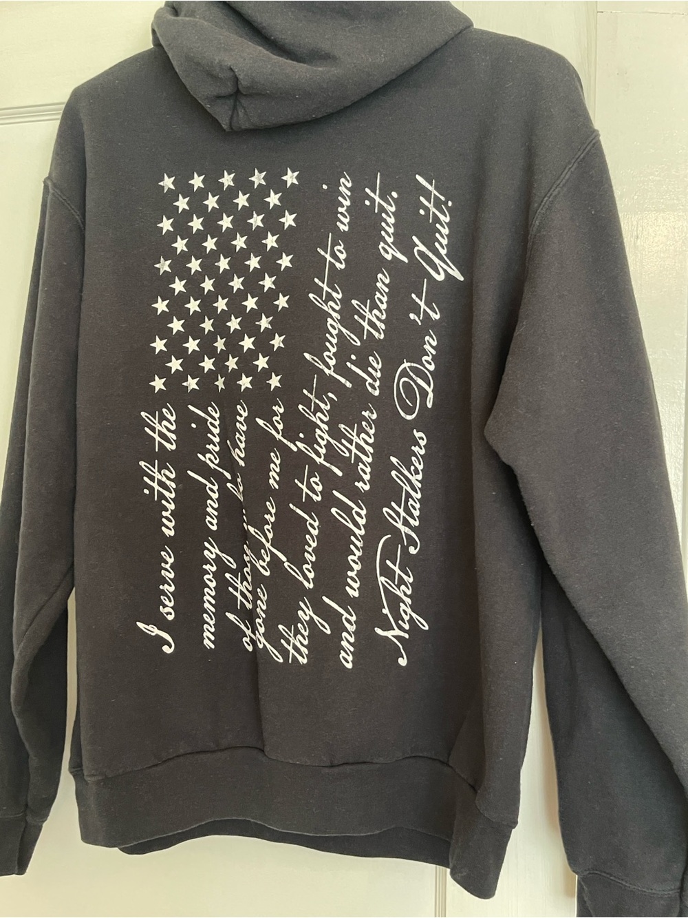 Black Hooded Pullover Sweatshirt with Small Chest Emblem